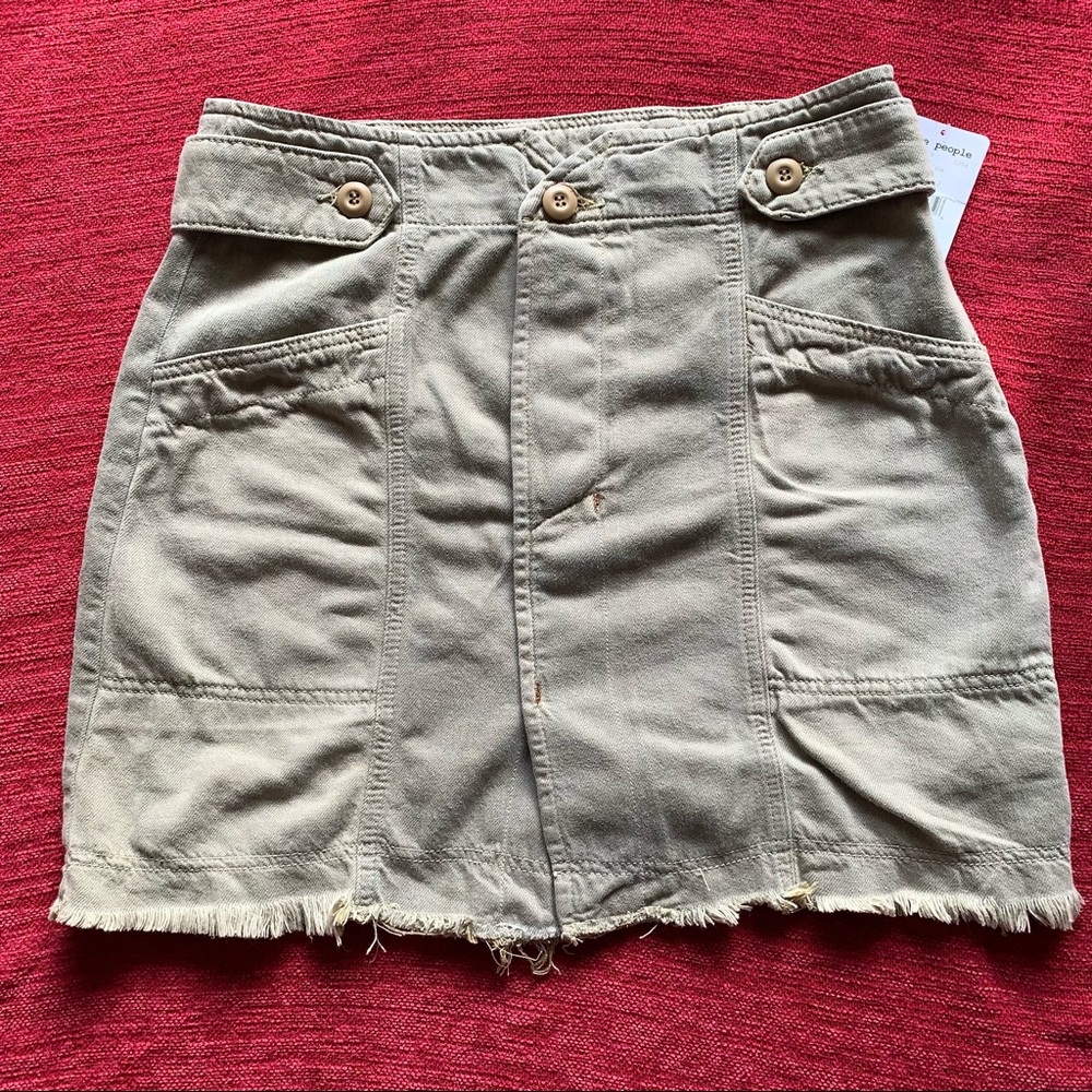 NWT Free People Willow Mini Skirt Moss Size 12